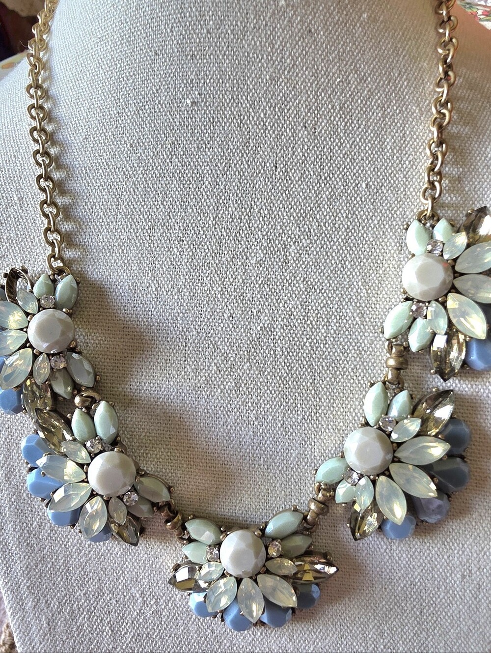Vintage J.Crew Floral Cluster Statement Necklace.